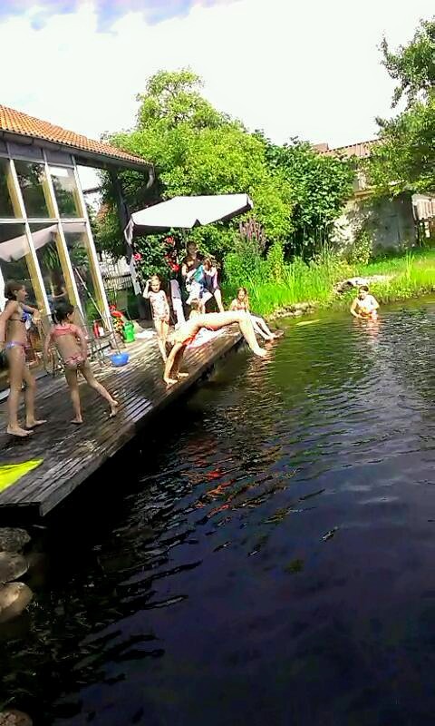 Abkühlung im Gartenteich